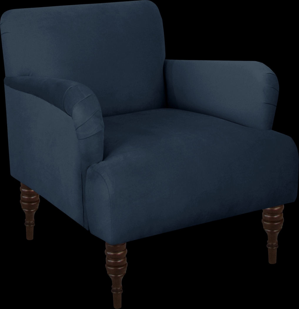 Classical Notes Navy Accent Chair - Thumbnail - Image 1