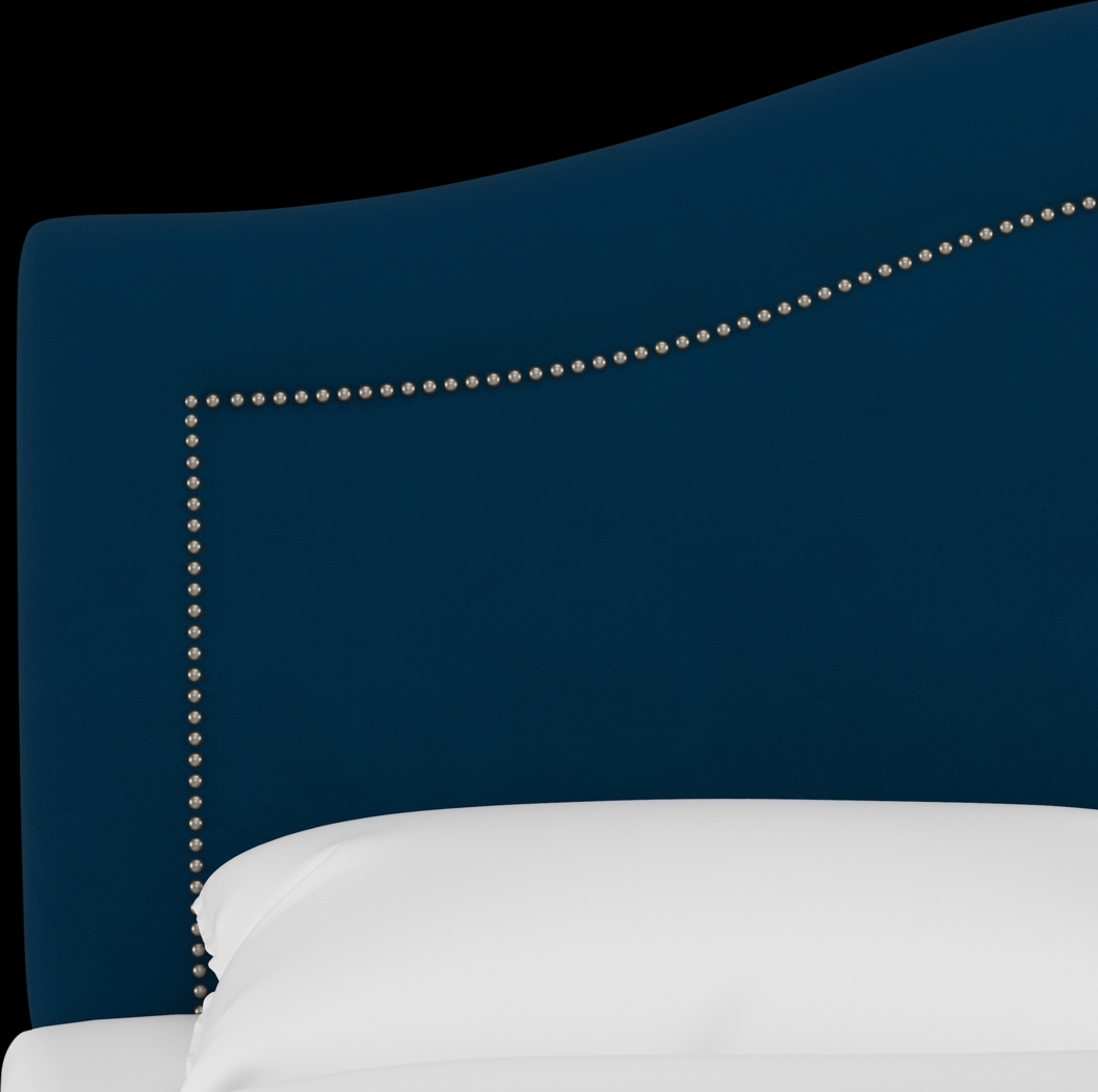 Classical Notes Navy Queen Upholstered Bed - Thumbnail - Image 4
