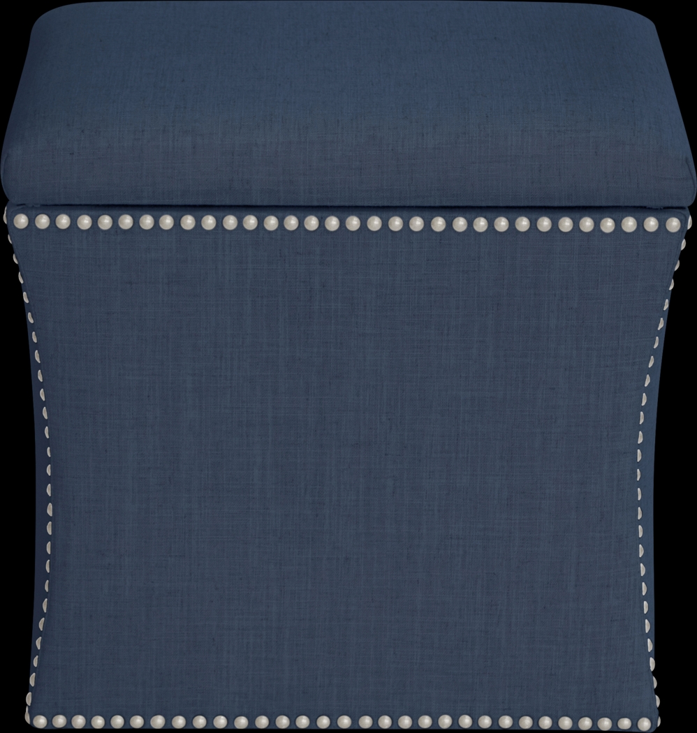 Classical Notes Navy Storage Ottoman - Thumbnail - Image 2