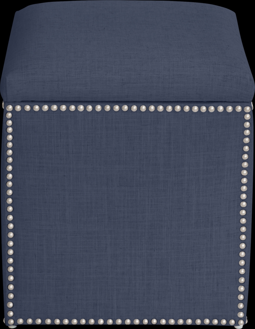 Classical Notes Navy Storage Ottoman - Thumbnail - Image 3