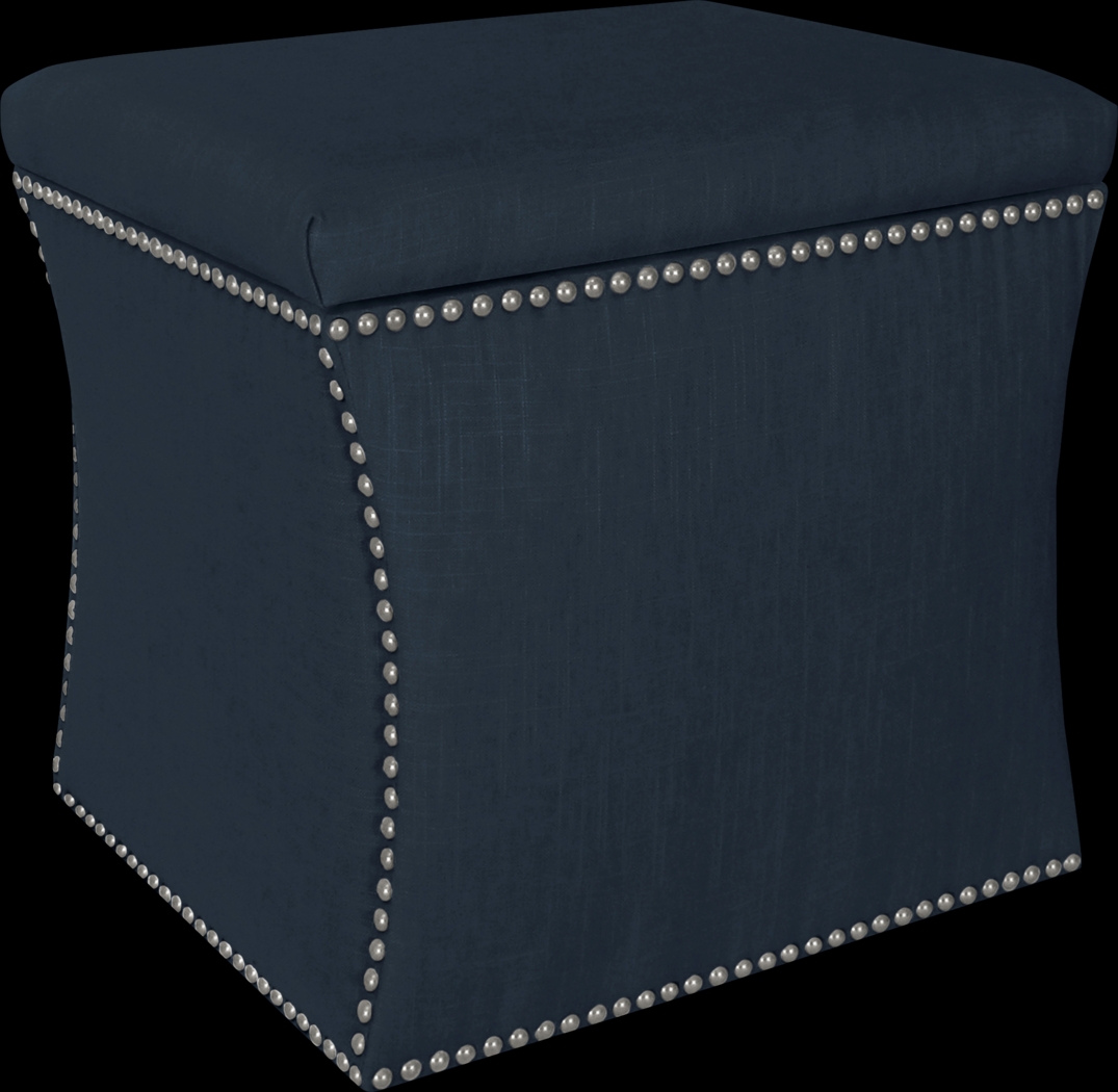Classical Notes Navy Storage Ottoman - Thumbnail - Image 1