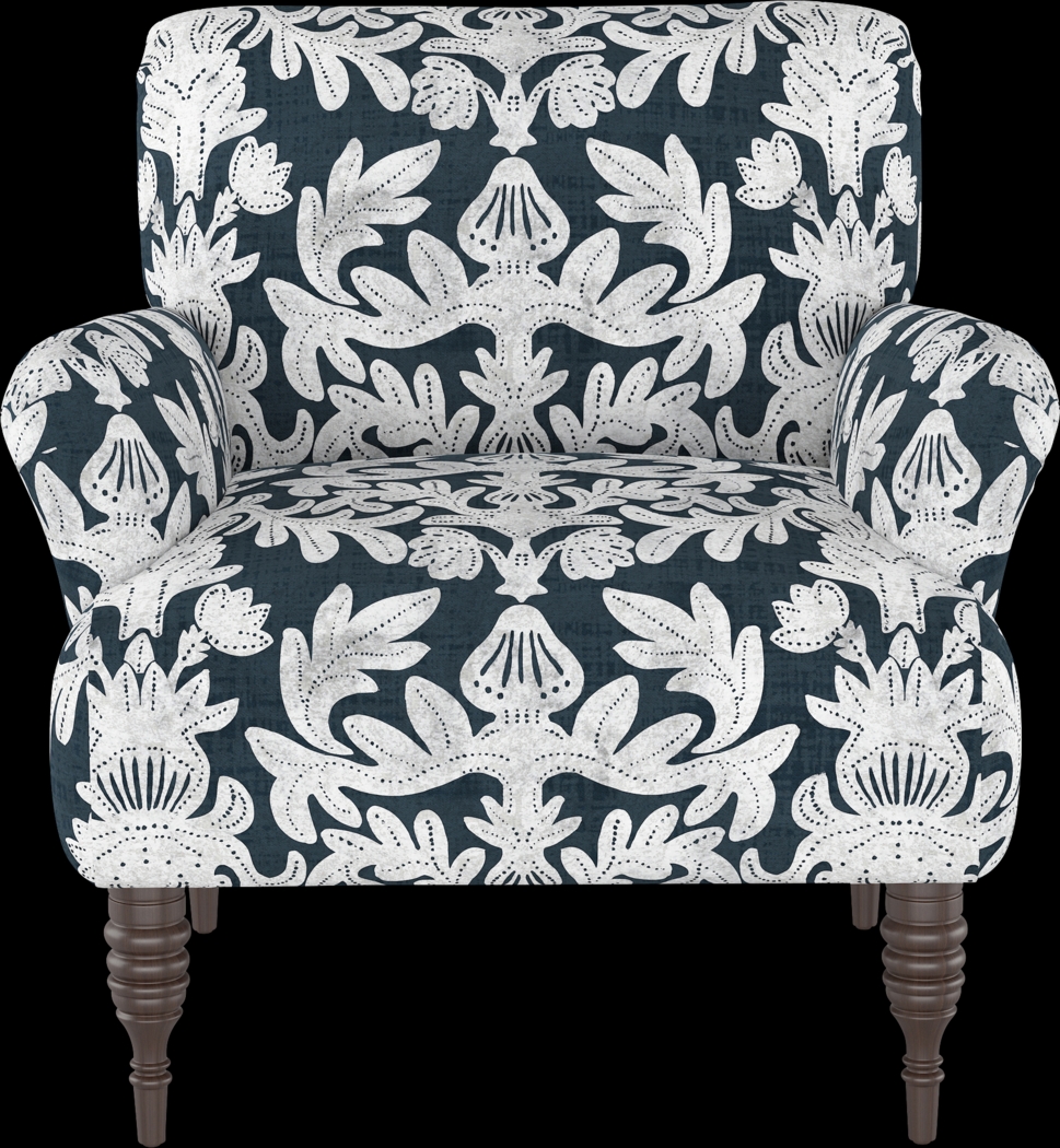 Classical Notes White-Gray Accent Chair - Thumbnail - Image 2