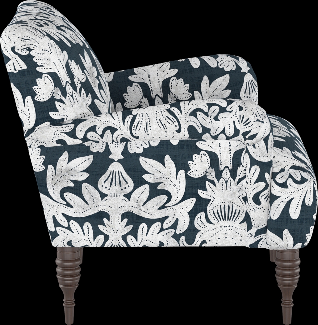 Classical Notes White-Gray Accent Chair - Thumbnail - Image 3