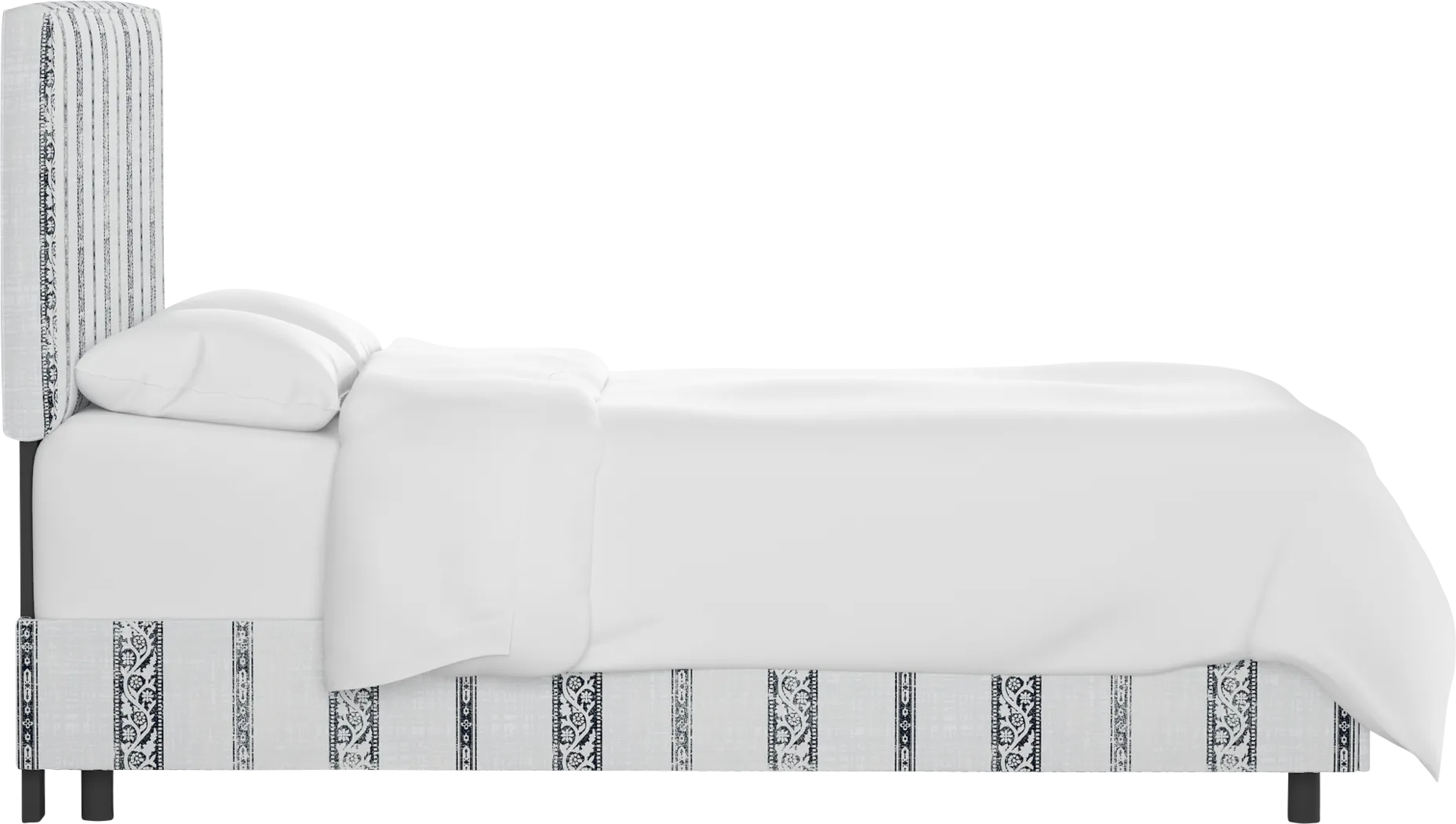 Classical Notes White-Gray King Upholstered Bed - Thumbnail - Image 3