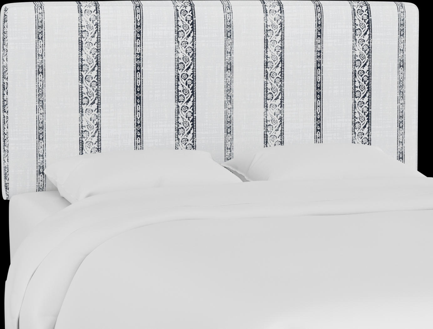 Classical Notes White-Gray King Upholstered Headboard - Thumbnail - Image 2