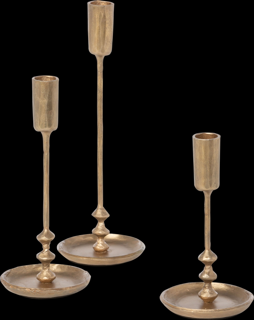 Clattam Gold Candle Holder, Set of 3 - Thumbnail - Image 1