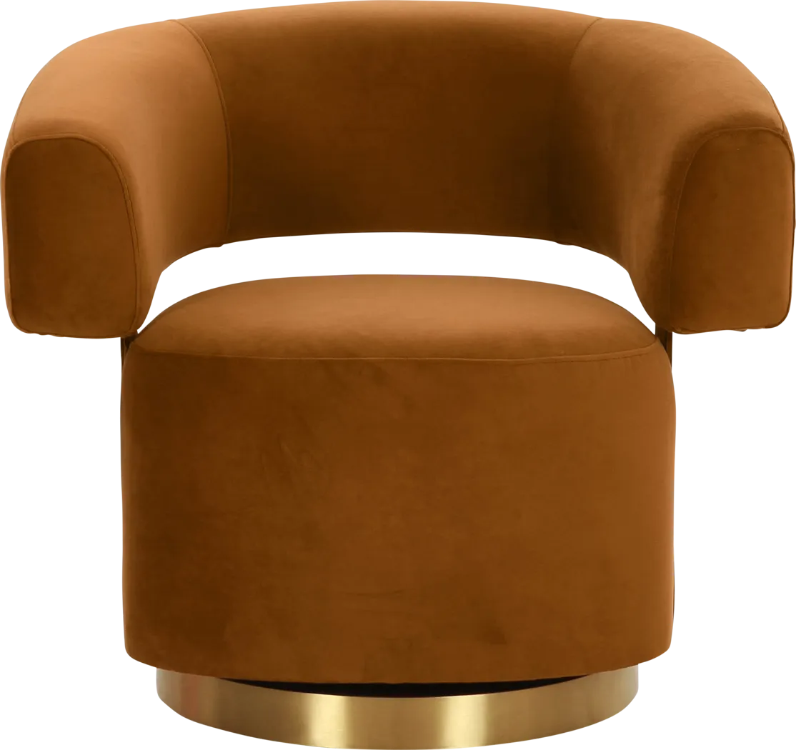Claude Orange Swivel Chair - Thumbnail - Image 2