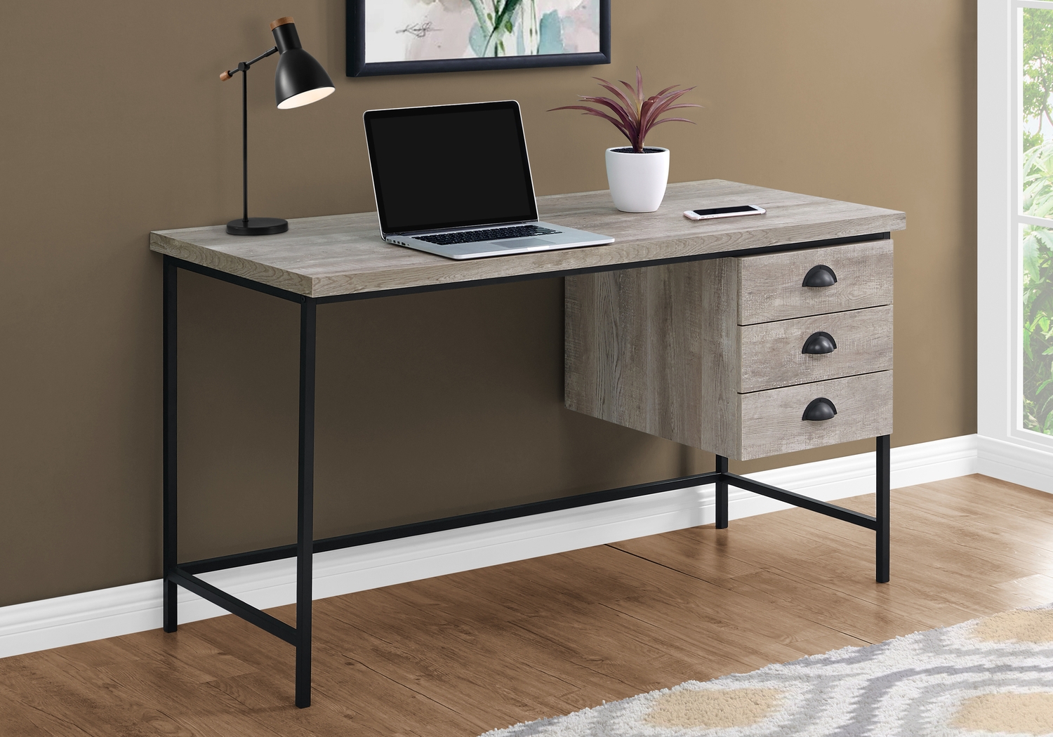 Claxton Taupe Desk - Thumbnail - Image 2