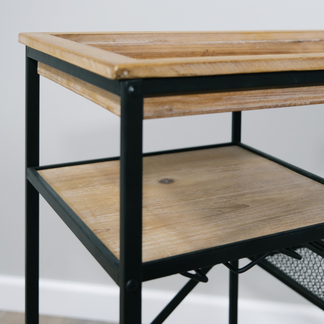 Claybourne Light Brown Bar Cart - Thumbnail - Image 9