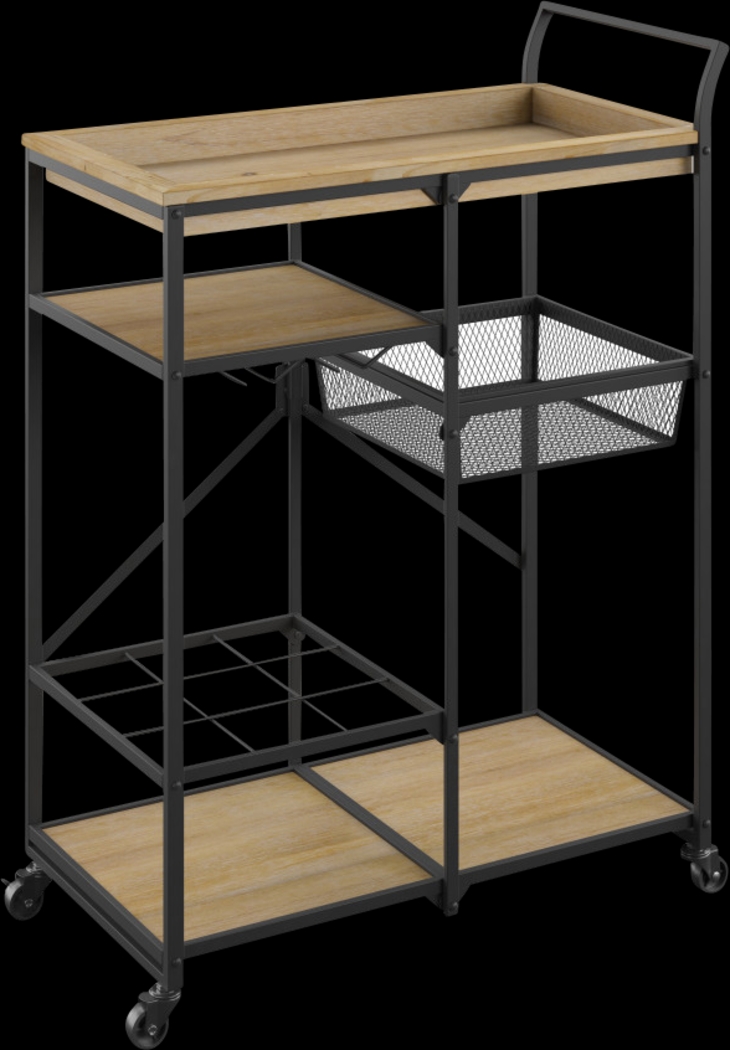 Claybourne Light Brown Bar Cart - Thumbnail - Image 1