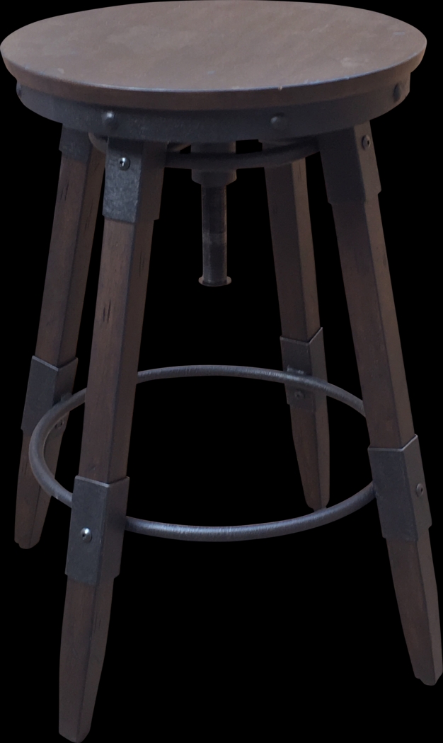 Claydon Brown Adjustable Swivel Barstool - Thumbnail - Image 1