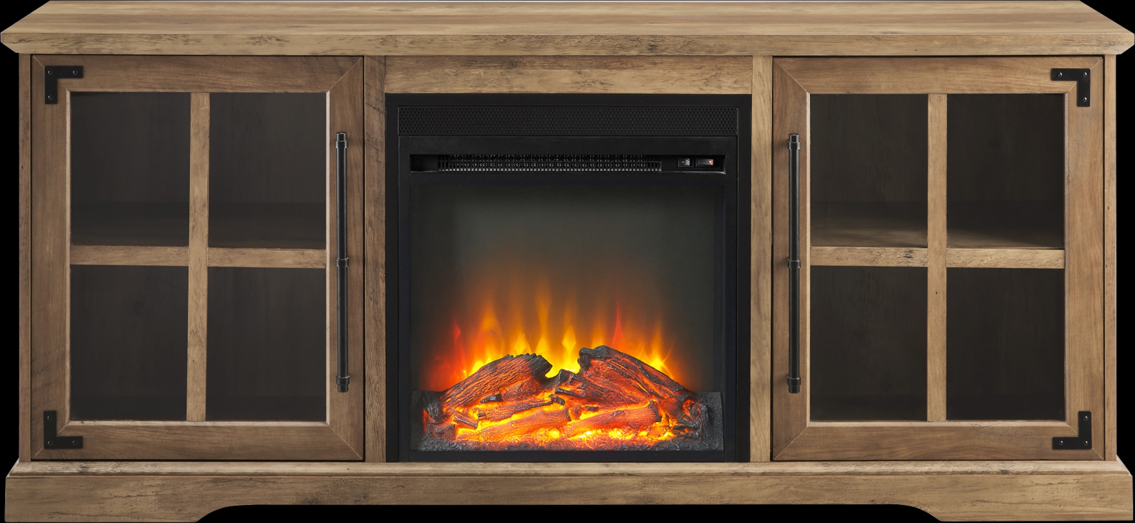 Clayshire Brown 60 in. Console, With Electric Fireplace - Thumbnail - Image 2