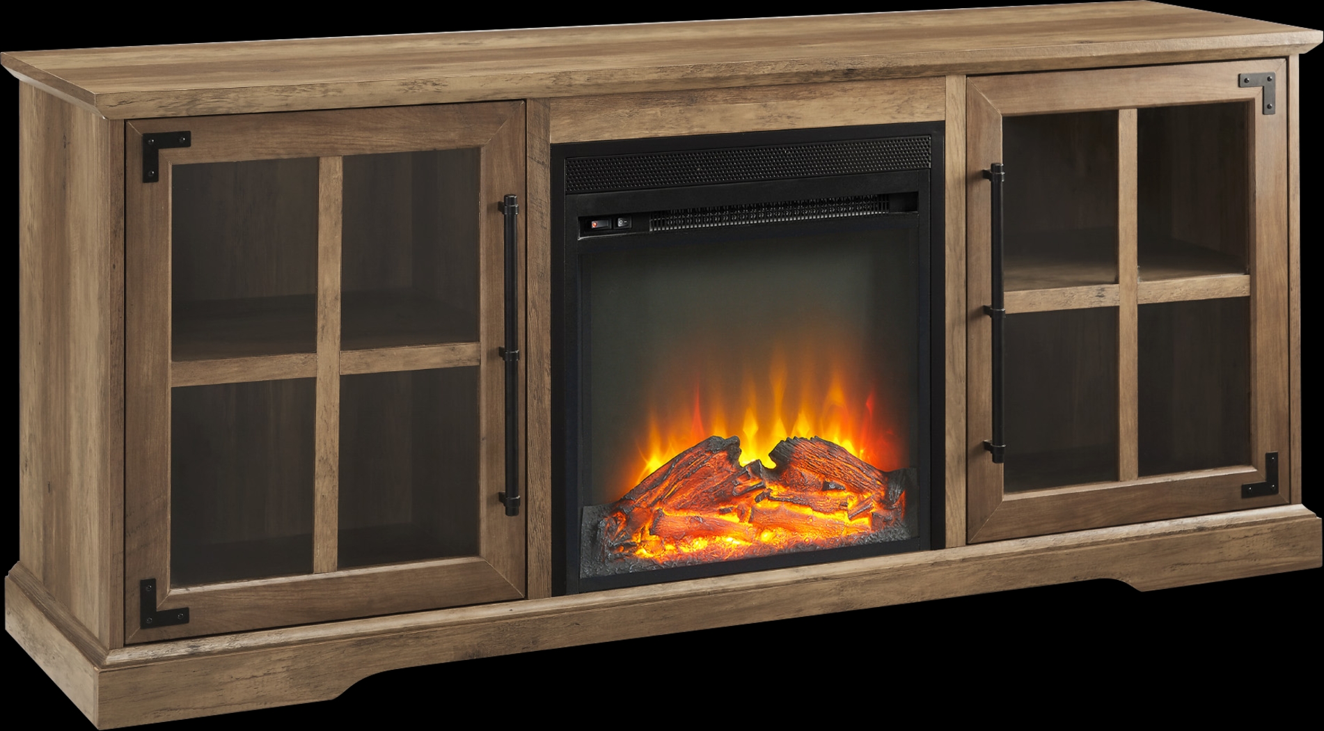 Clayshire Brown 60 in. Console, With Electric Fireplace - Thumbnail - Image 1
