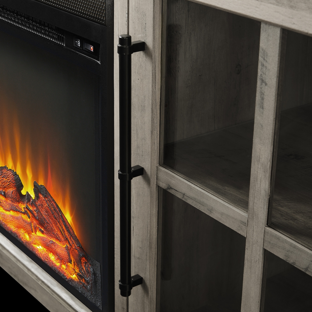 Clayshire Gray 60 in. Console, With Electric Fireplace - Thumbnail - Image 3