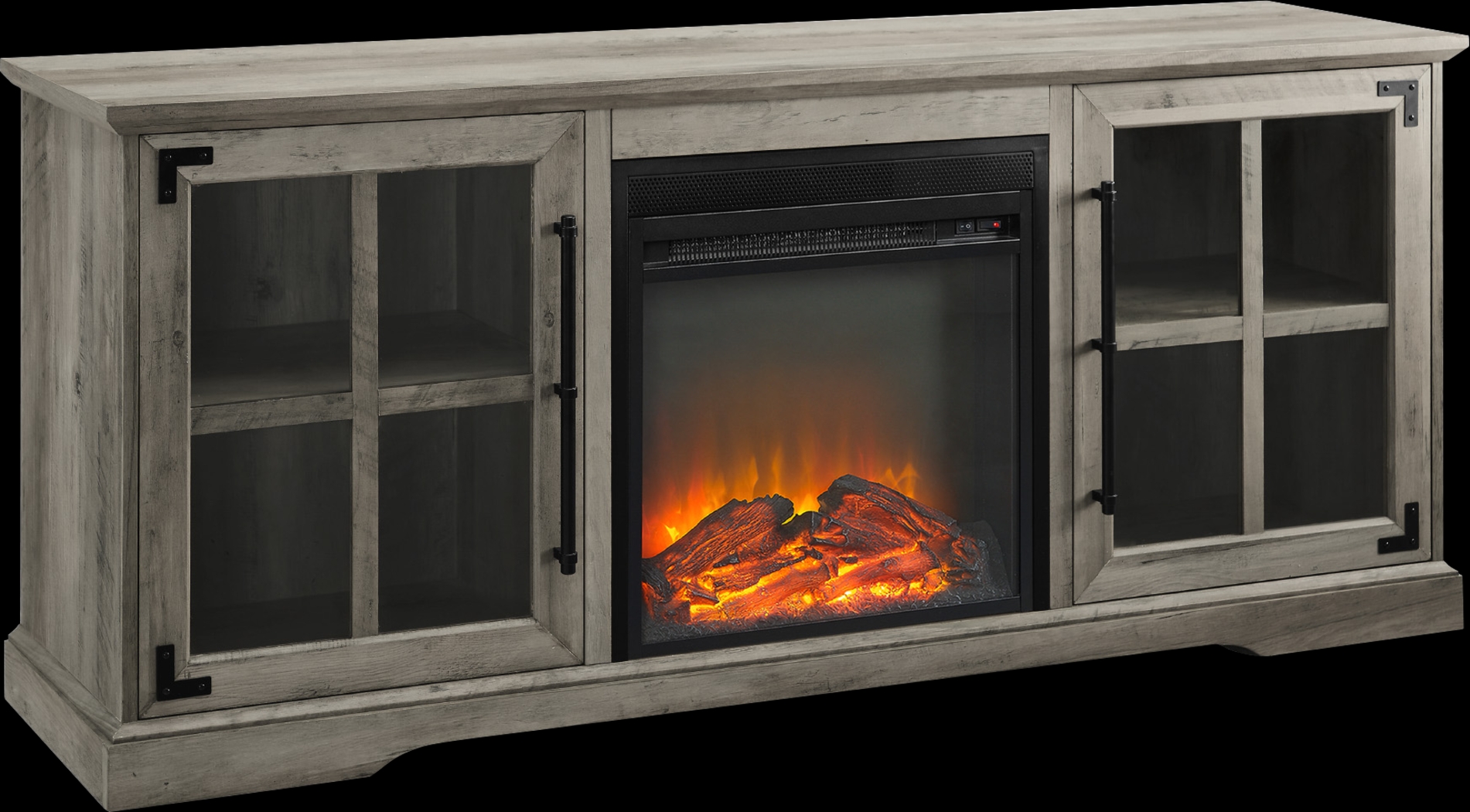 Clayshire Gray 60 in. Console, With Electric Fireplace - Thumbnail - Image 4