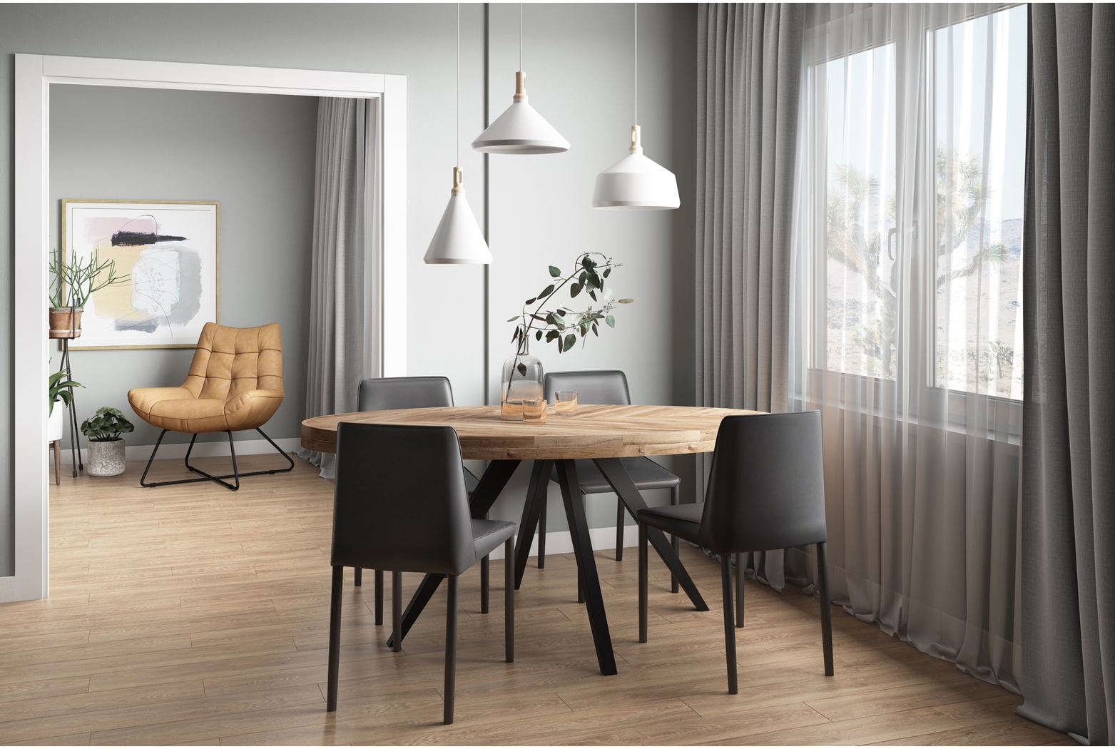 Clayx I Black Side Chair, Set of 2 - Thumbnail - Image 6