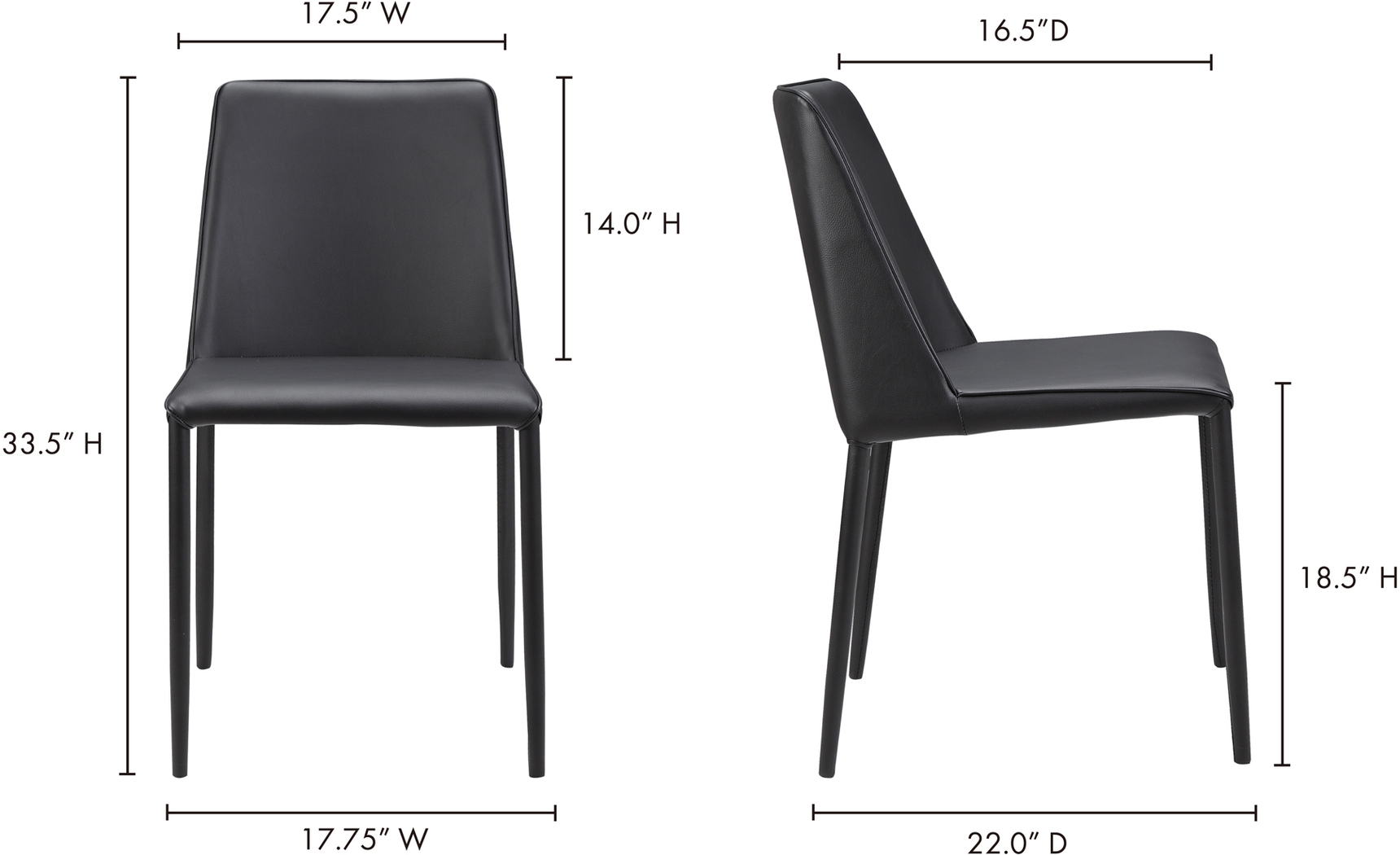Clayx I Black Side Chair, Set of 2 - Thumbnail - Image 7