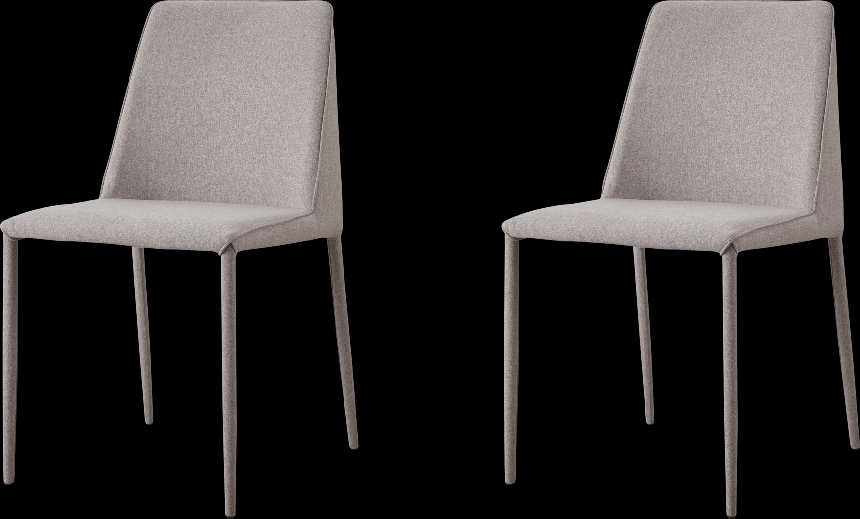 Clayx I Light Gray Side Chair, Set of 2 - Thumbnail - Image 1