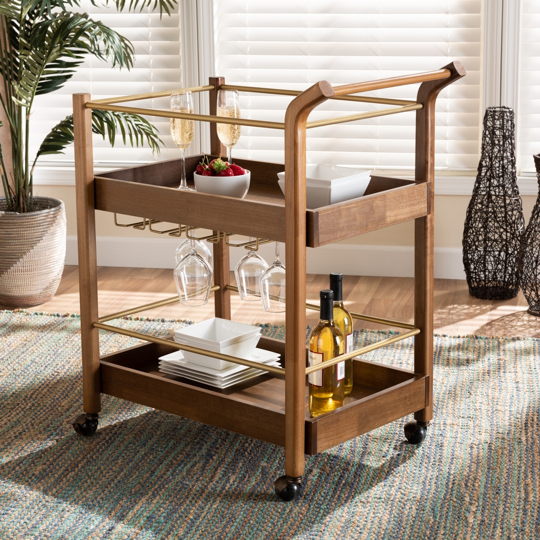 Clayytton Brown Bar Cart - Thumbnail - Image 7