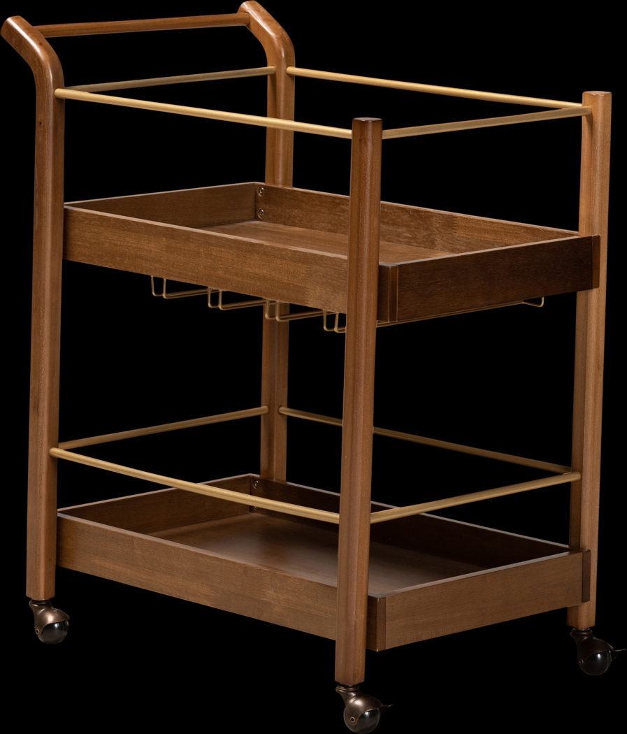 Clayytton Brown Bar Cart - Thumbnail - Image 1