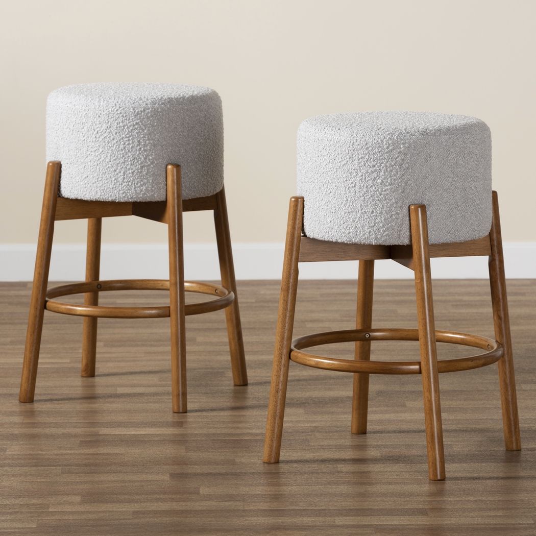 Clebourne Light Gray Barstool, Set of 2 - Thumbnail - Image 3