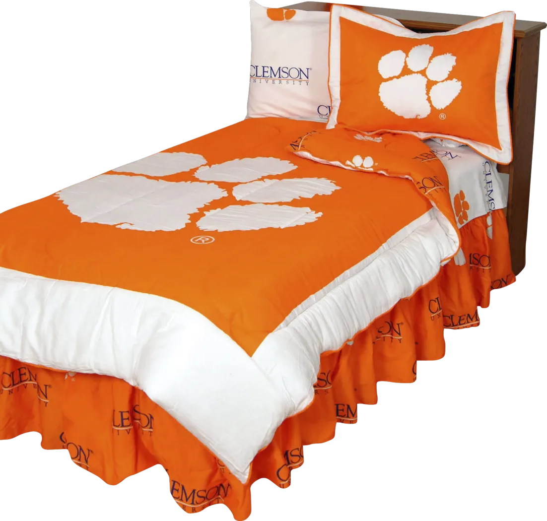 Clemson University Orange 3 Pc Full Bed Set - Thumbnail - Image 1