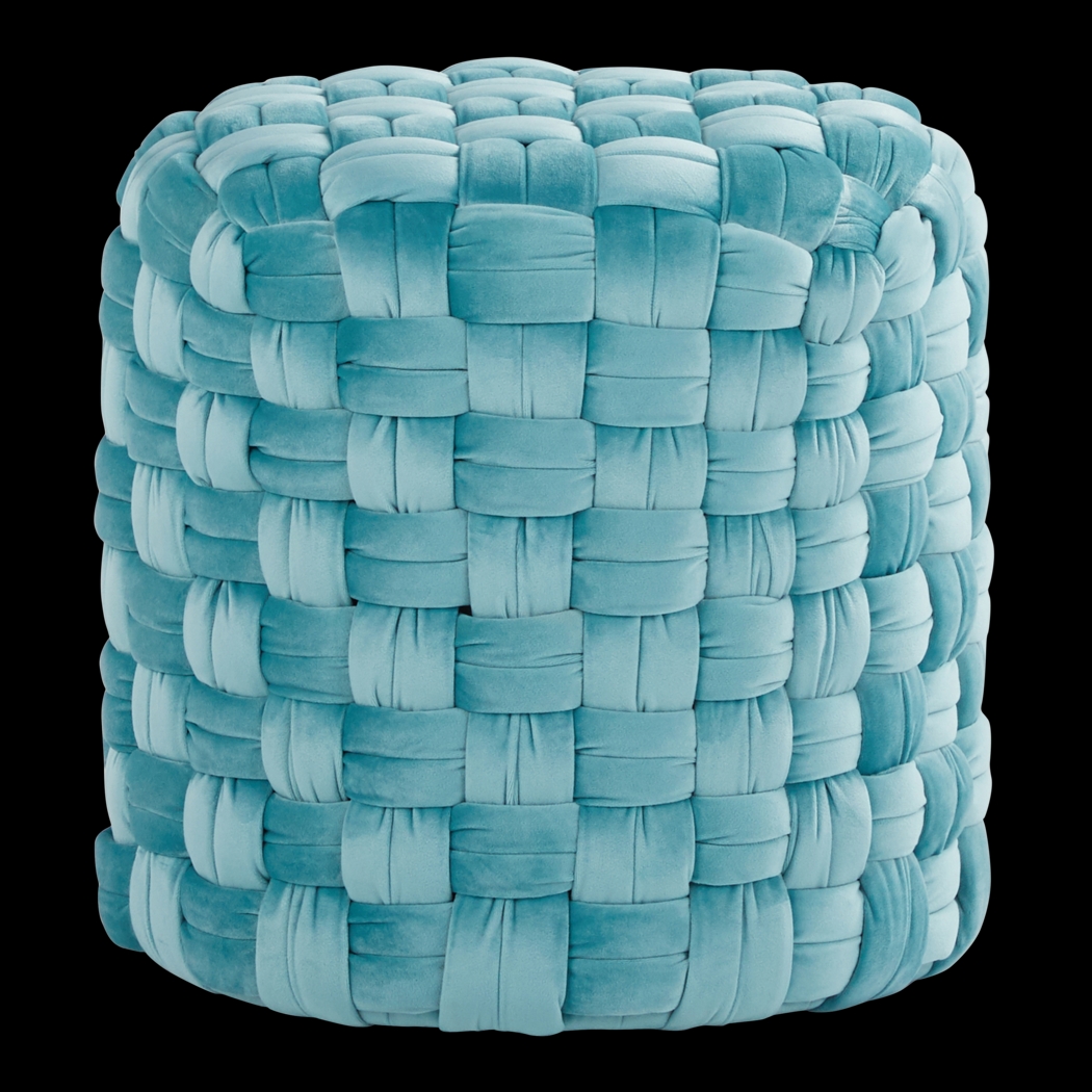 Clendenin Blue Ottoman - Thumbnail - Image 1