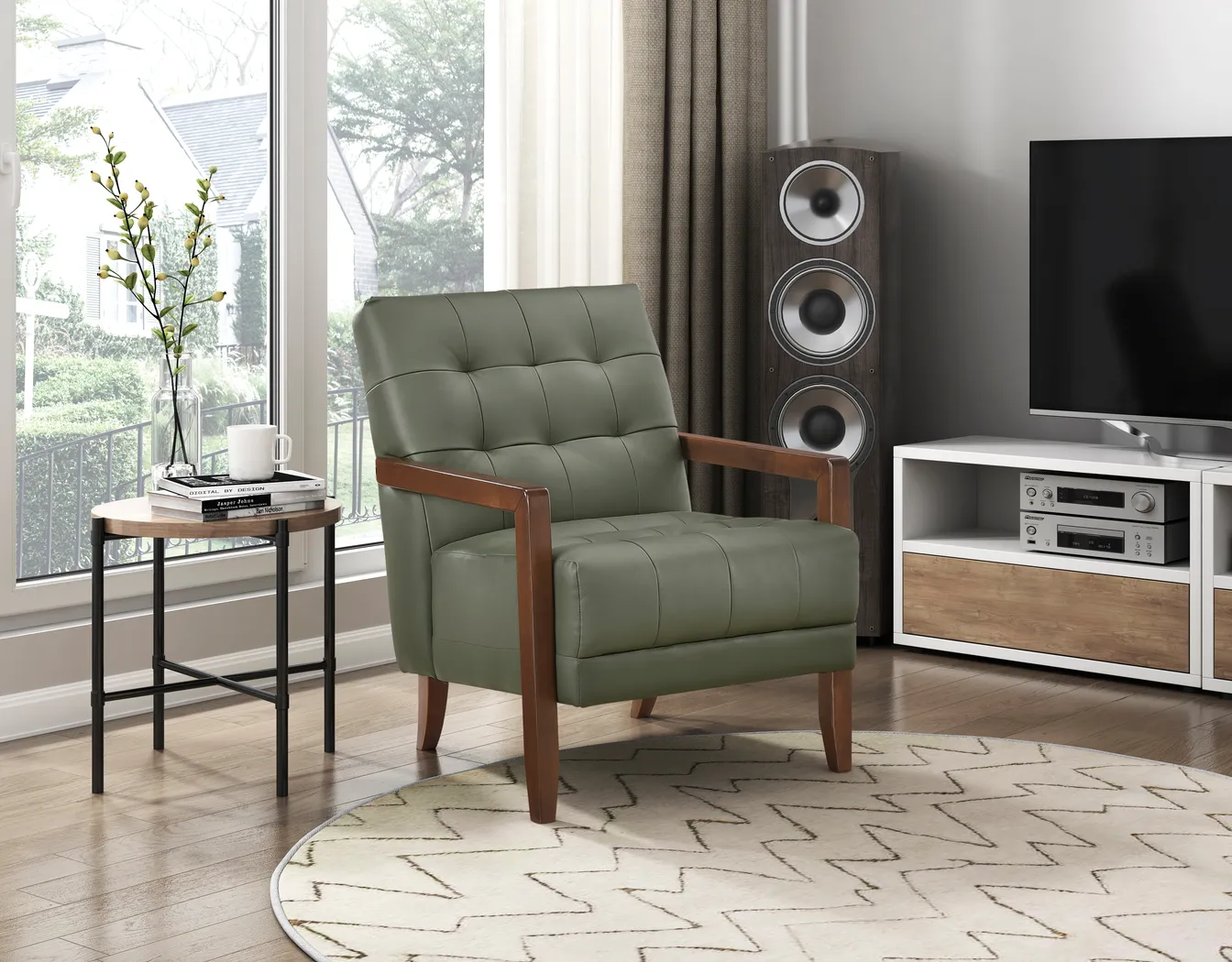 Clenn Green Accent Chair - Thumbnail - Image 2
