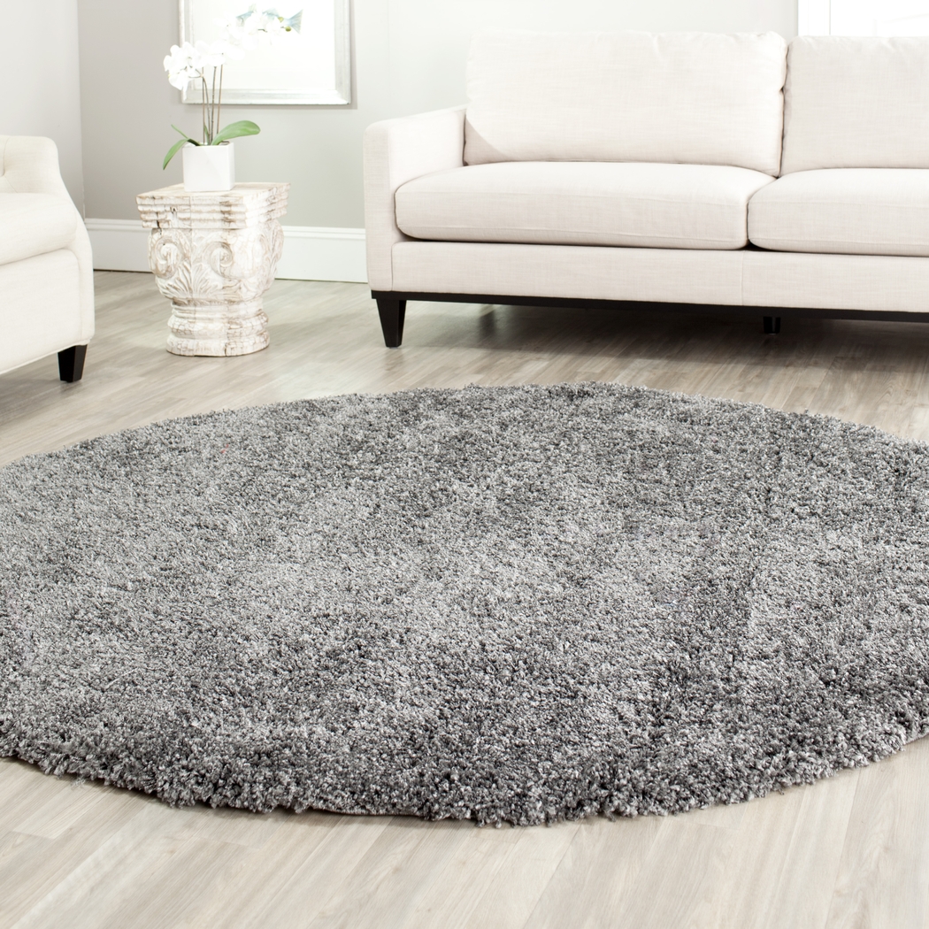Cleona Dark Gray 4' Round Rug - Thumbnail - Image 3