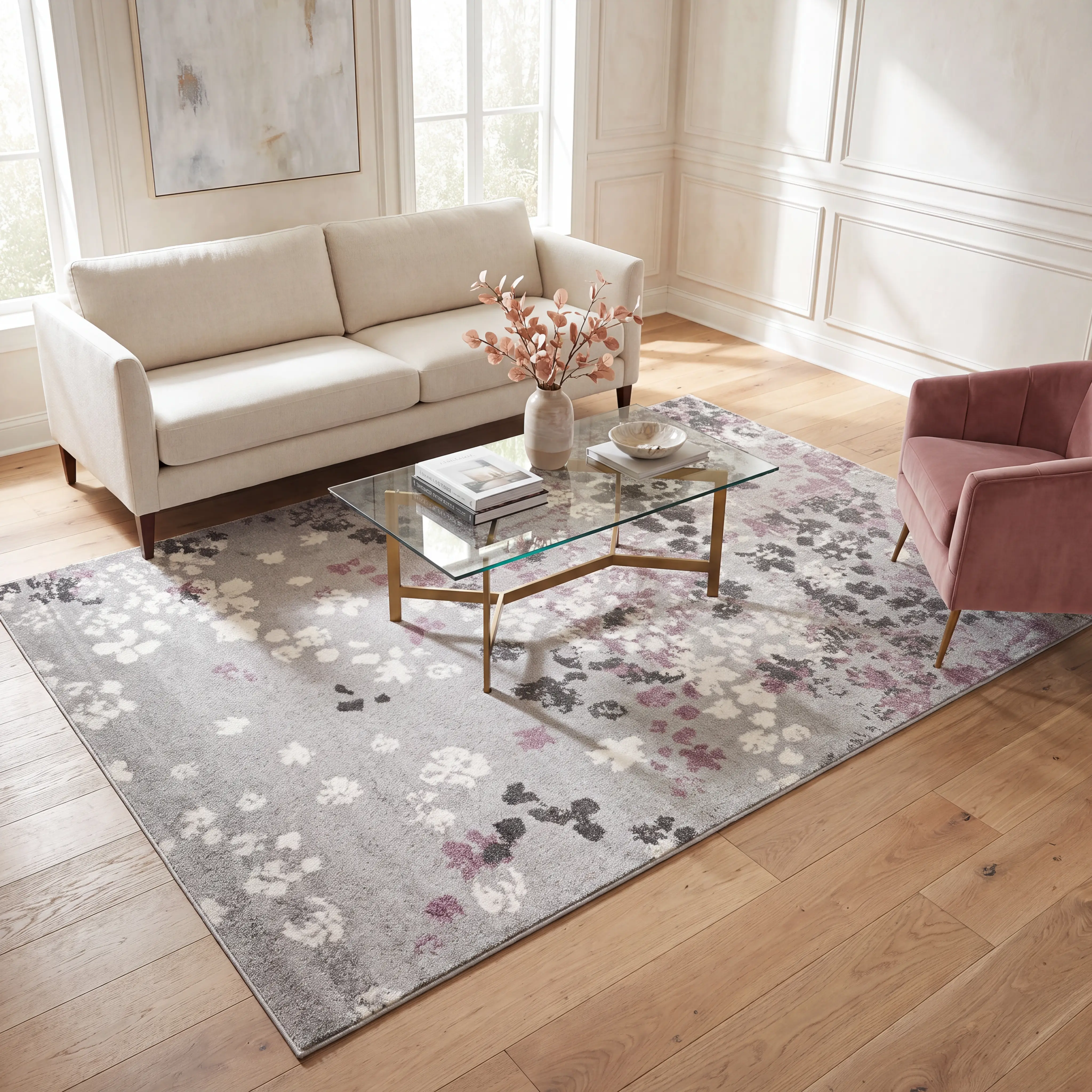 Cleora Light Gray 5' x 8' Rug - Thumbnail - Image 3
