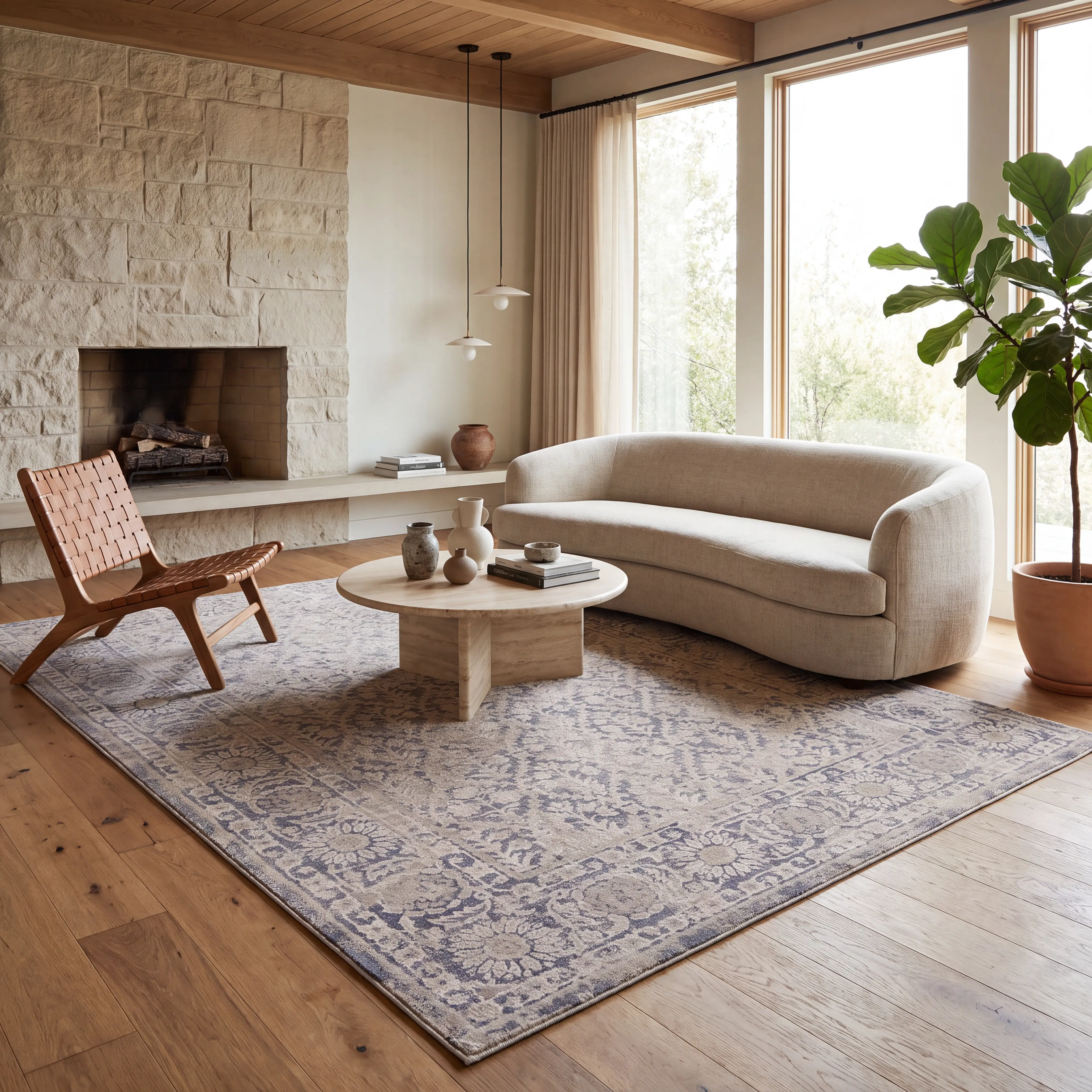 Clerman Tan 5'3 x 7'6 Rug - Thumbnail - Image 3