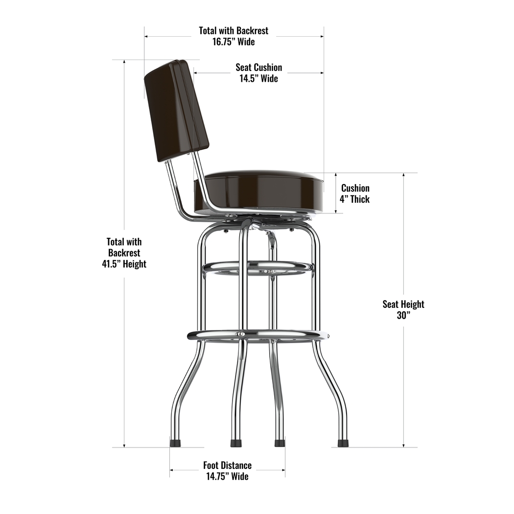 Cleveland Browns Black Swivel Barstool with Back - Thumbnail - Image 4