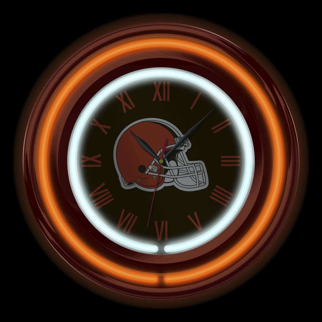 Cleveland Browns Neon Wall Clock - Thumbnail - Image 3