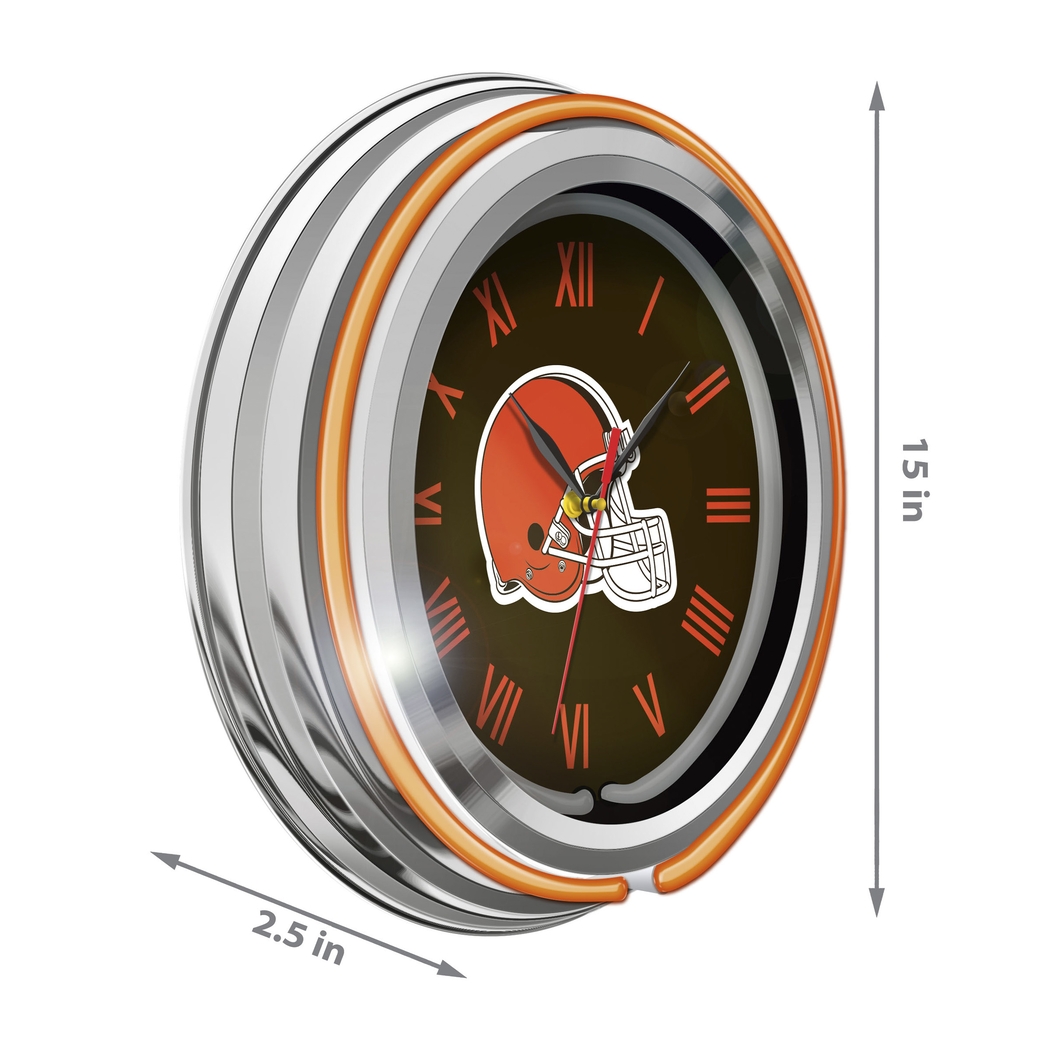 Cleveland Browns Neon Wall Clock - Thumbnail - Image 4