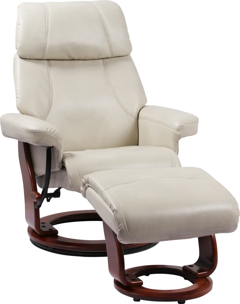 Cliffhaven Beige Recliner & Ottoman - Thumbnail - Image 1