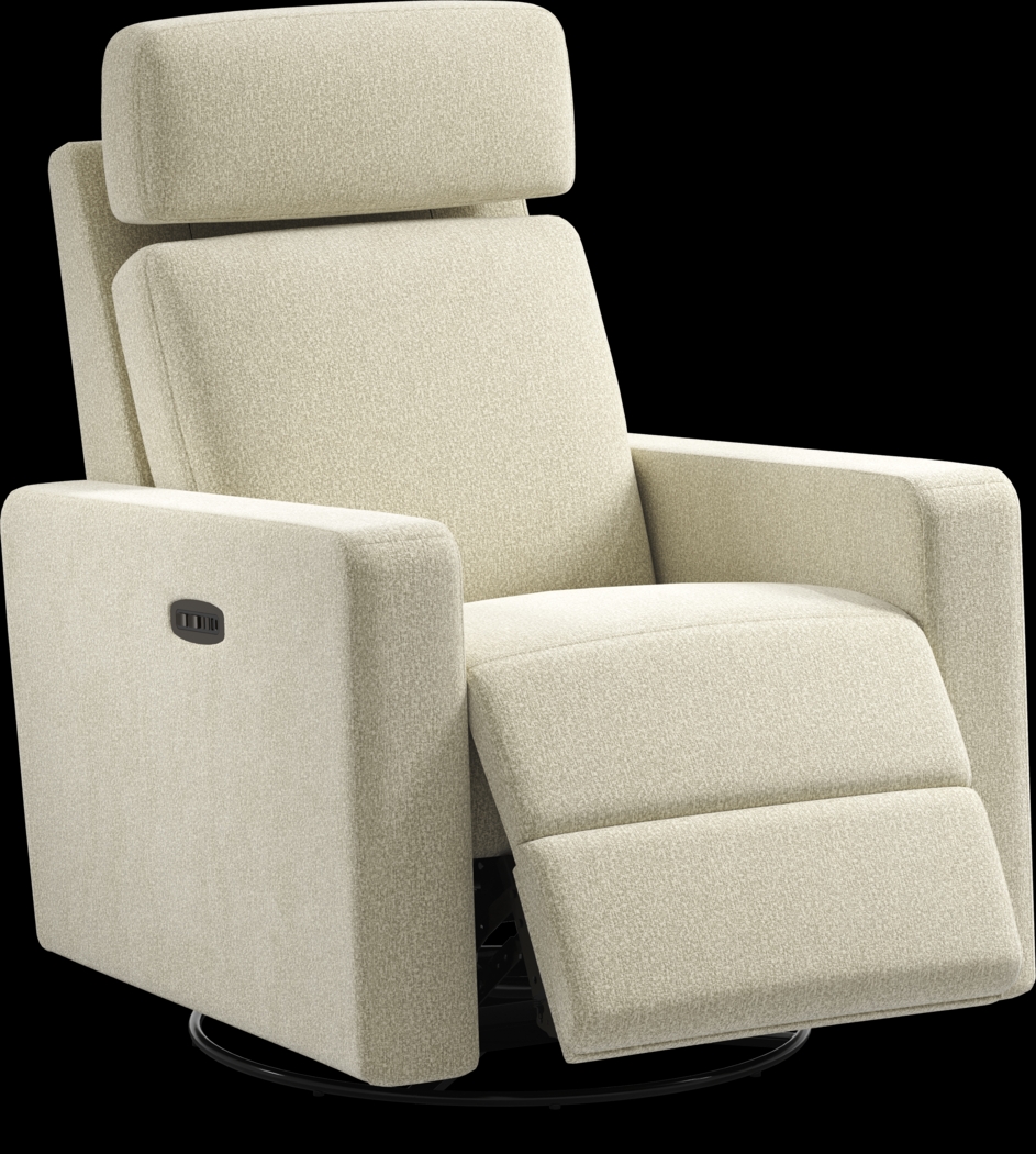 Clifton Beige Dual Power Swivel Glider Recliner - Thumbnail - Image 1