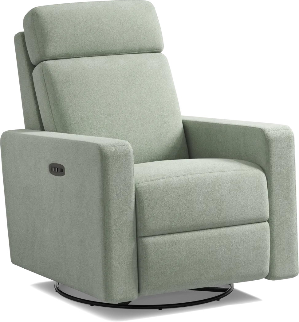 Clifton Blue Dual Power Swivel Glider Recliner - Thumbnail - Image 3