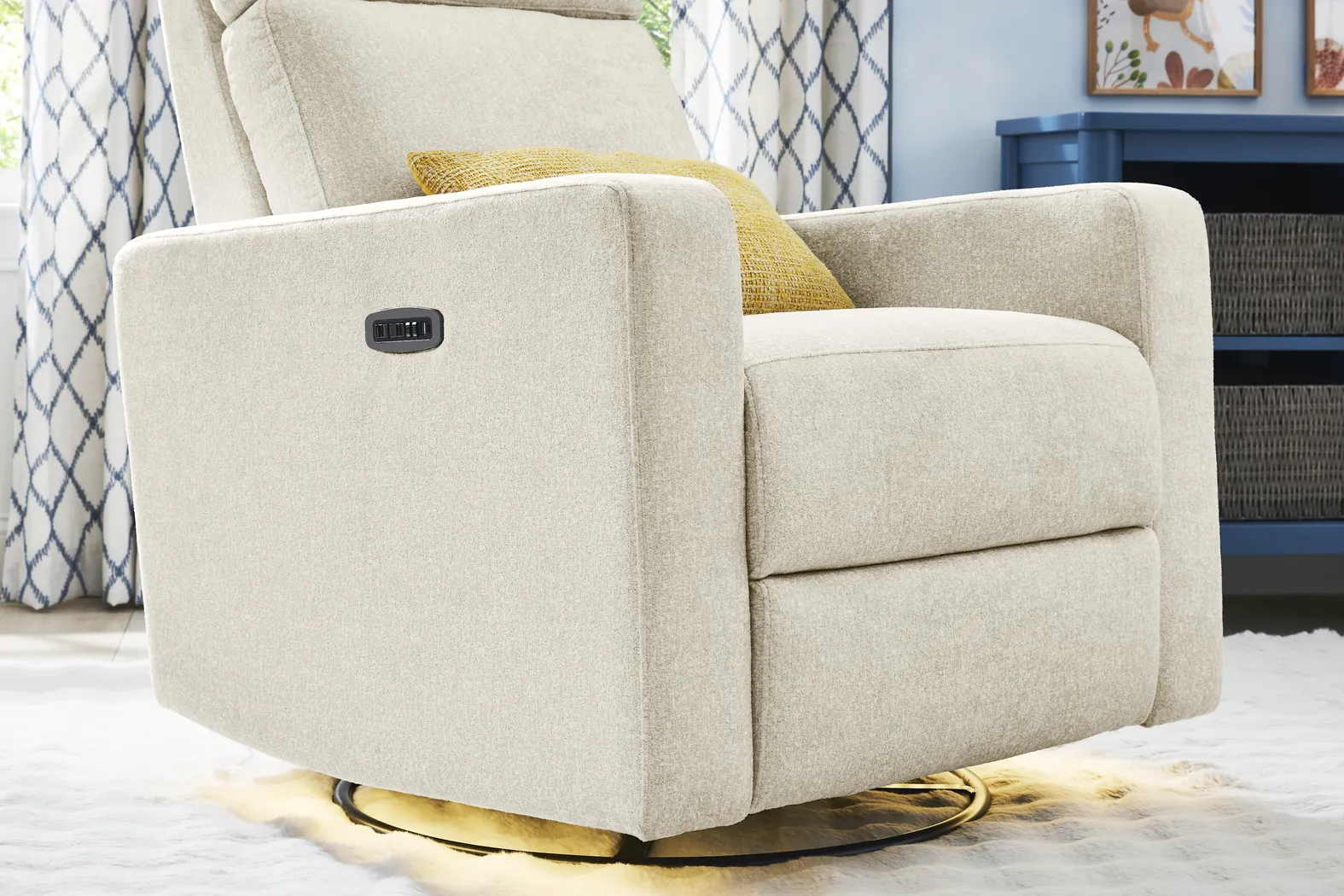 Clifton Gray Dual Power Swivel Glider Recliner - Image 8