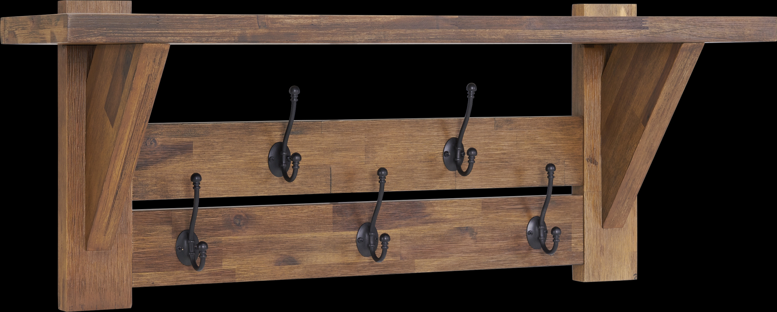 Clintom Natural Coat Hook with Shelf - Thumbnail - Image 1