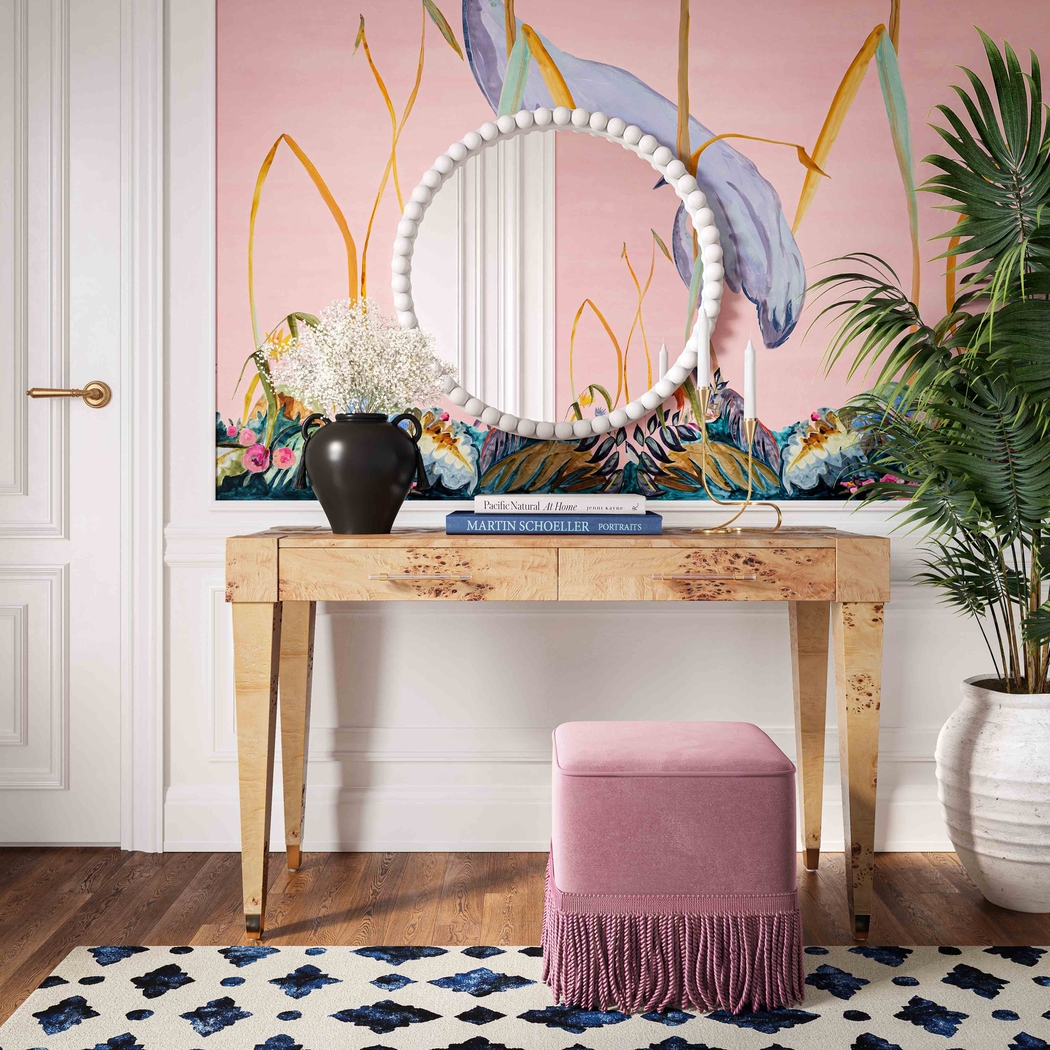 Clonce Mauve Ottoman - Thumbnail - Image 2