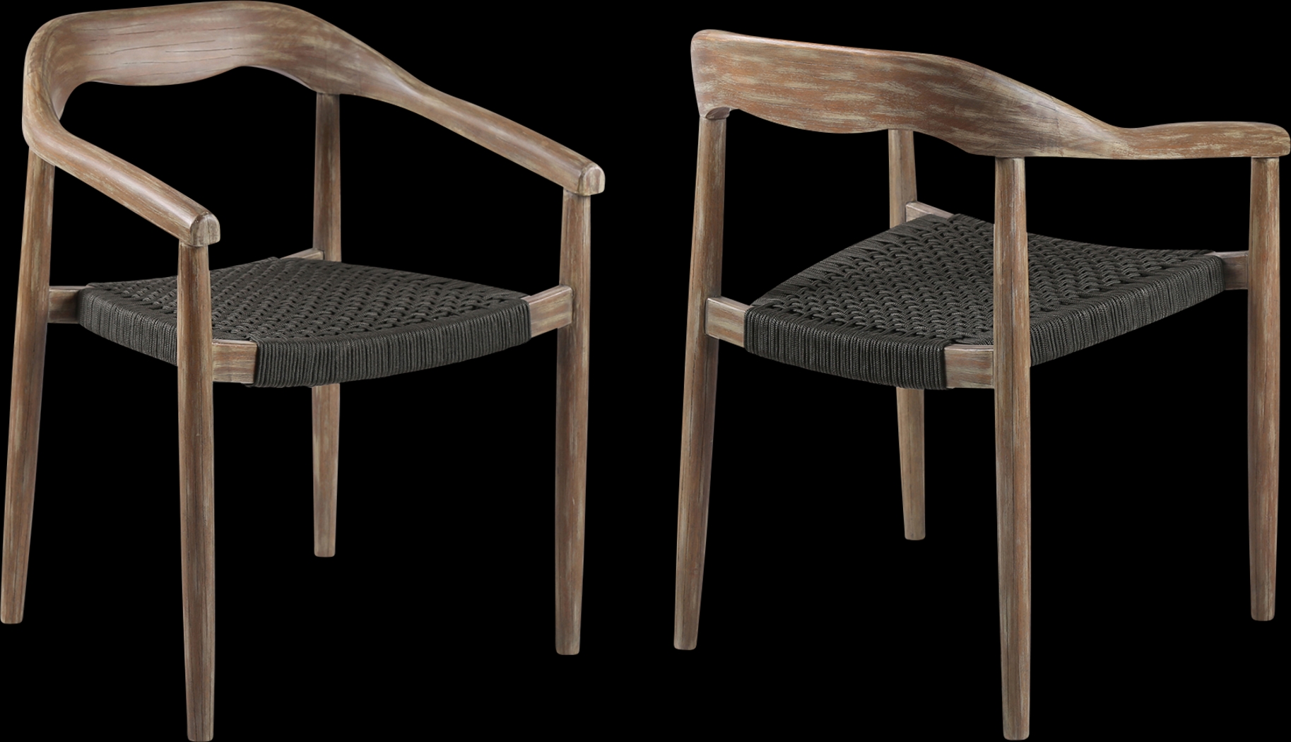 Clorelle Charcoal Outdoor Arm Chair, Set of 2 - Thumbnail - Image 1