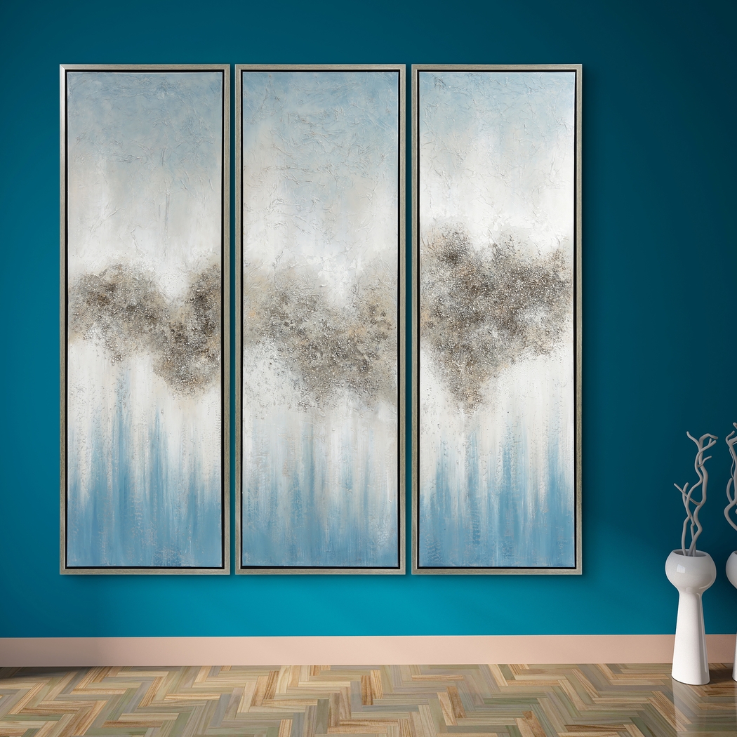 Cloud Formation Blue Artwork, Set of 3 - Thumbnail - Image 4