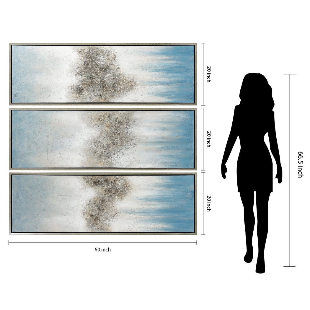 Cloud Formation Blue Artwork, Set of 3 - Thumbnail - Image 7