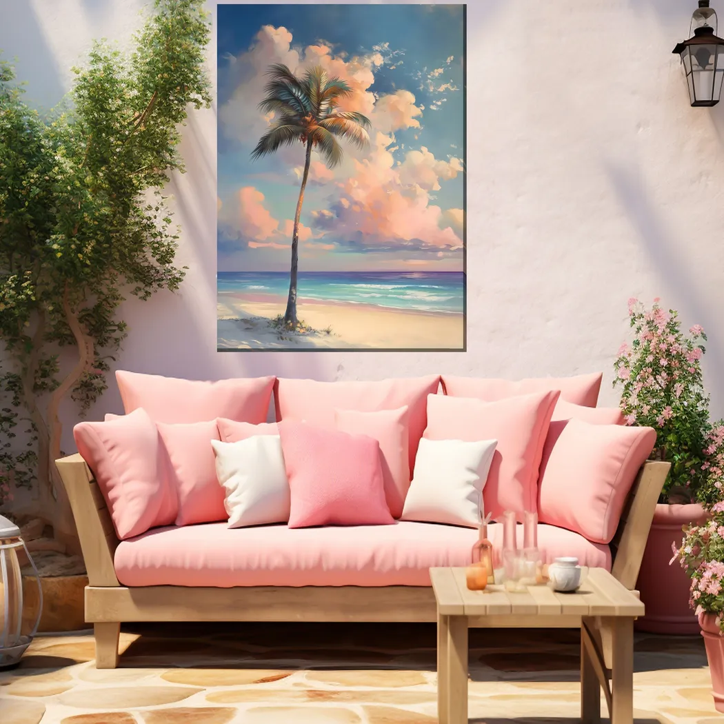 Clouds of Cotton Pink Indoor/Outdoor Wall Art - Thumbnail - Image 2