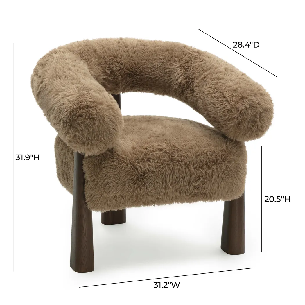 Cloudtube Taupe Accent Chair - Thumbnail - Image 3