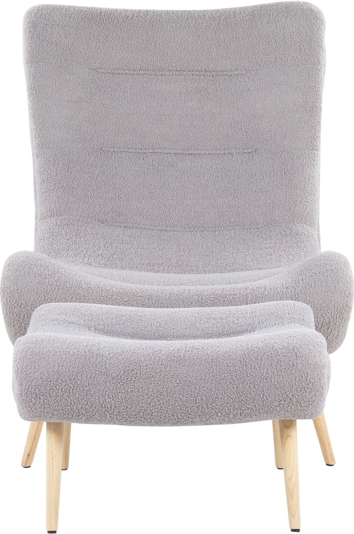 Cloueran Gray Accent Chair and Ottoman - Thumbnail - Image 6