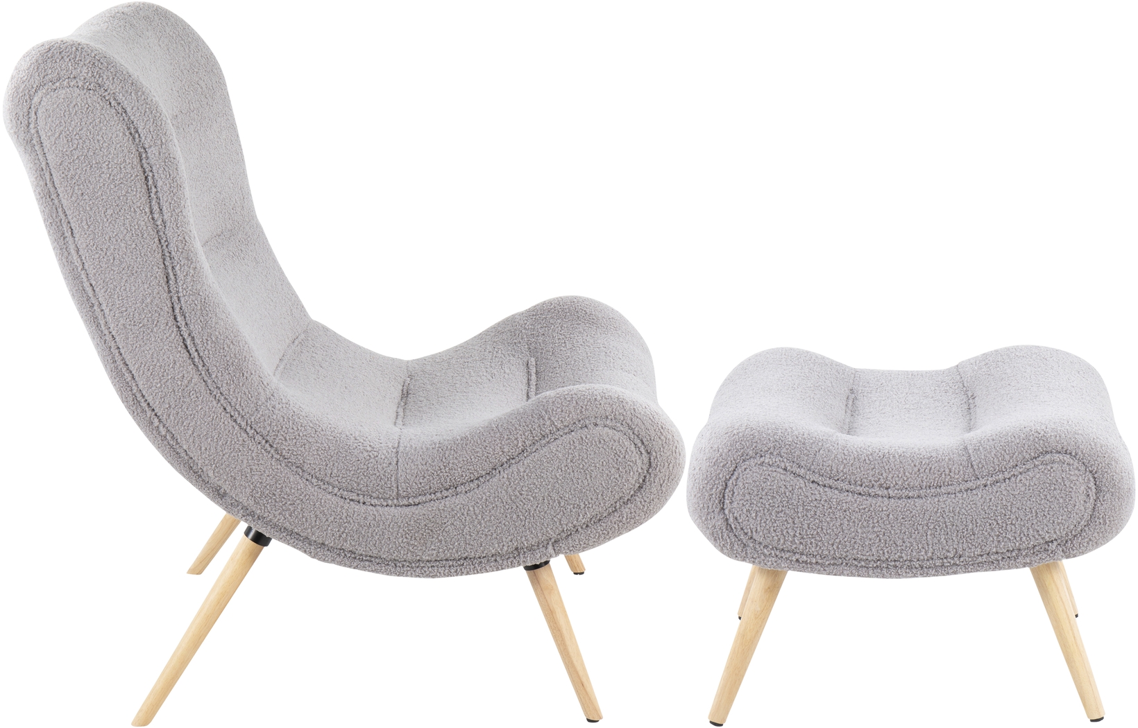 Cloueran Gray Accent Chair and Ottoman - Thumbnail - Image 9
