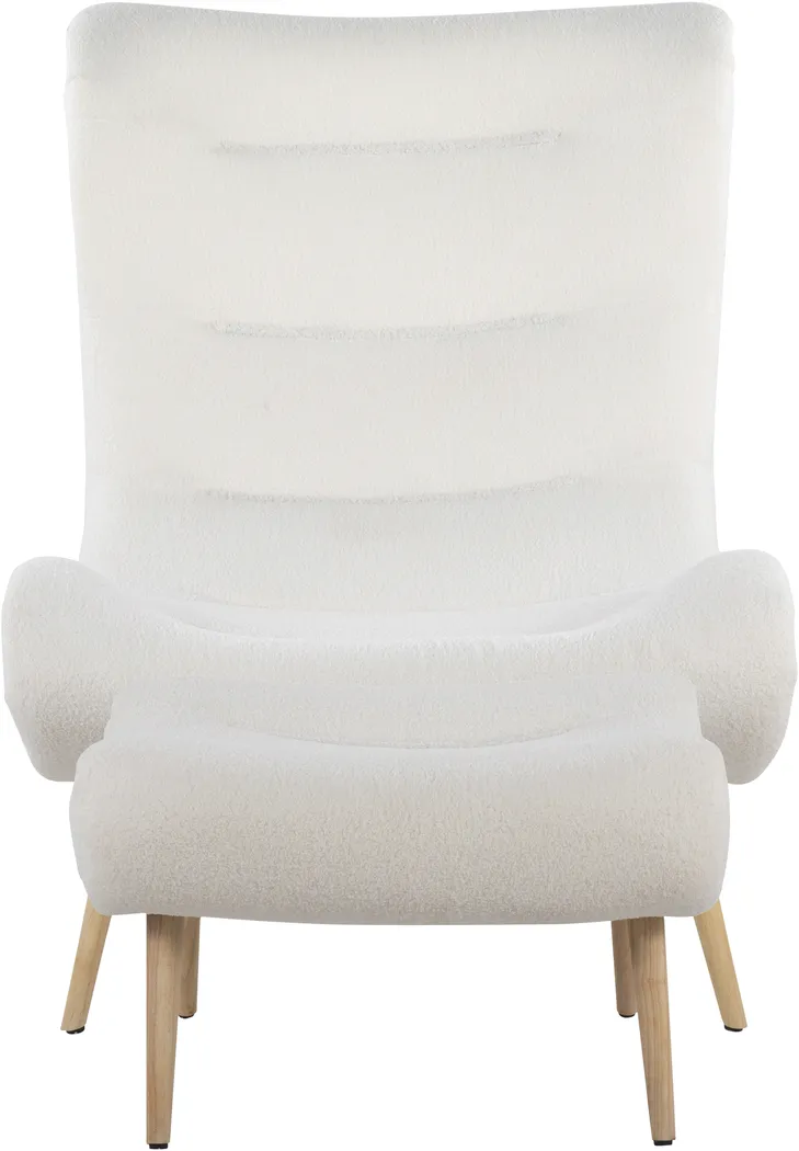 Cloueran White Accent Chair and Ottoman - Thumbnail - Image 5