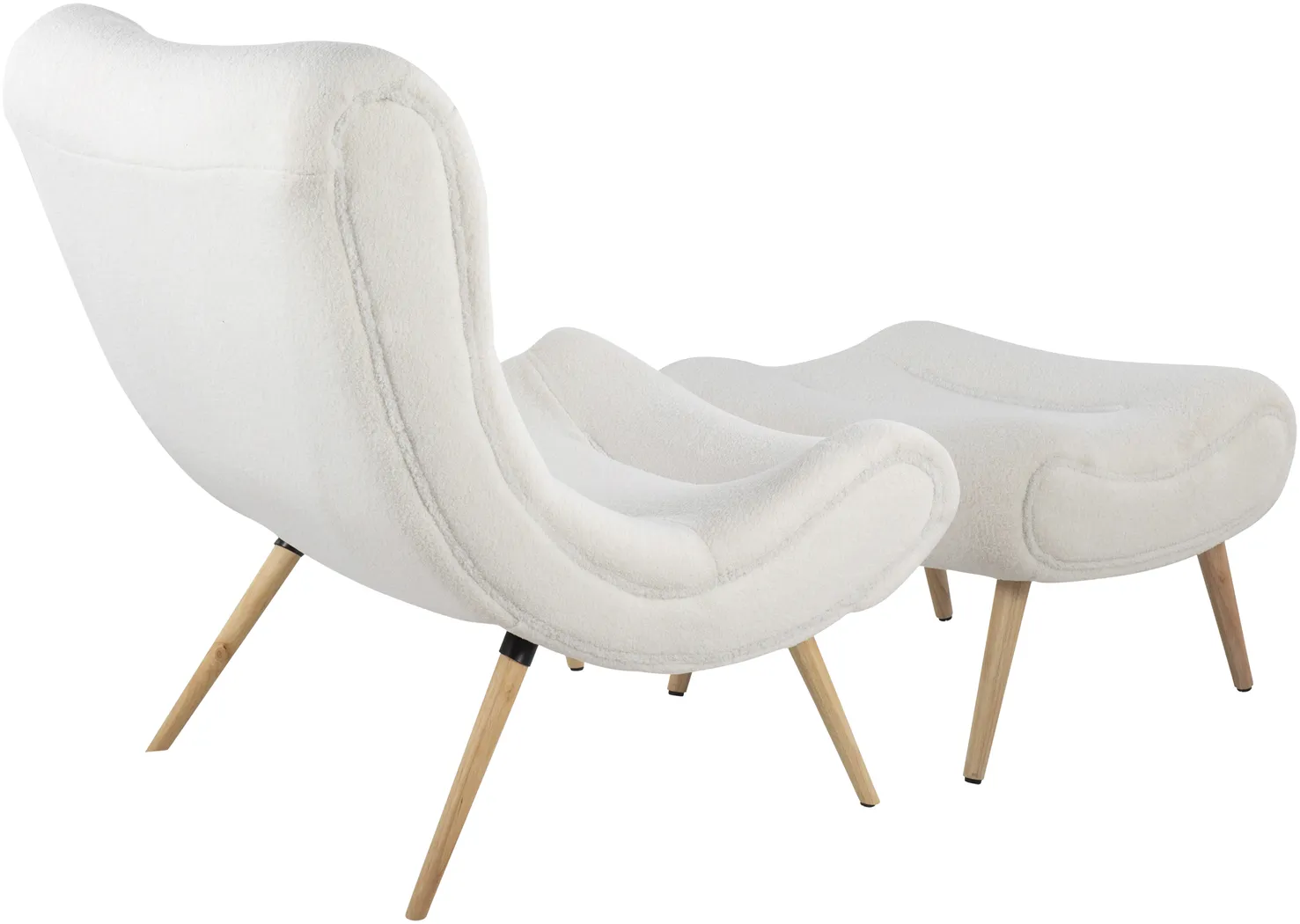 Cloueran White Accent Chair and Ottoman - Thumbnail - Image 6