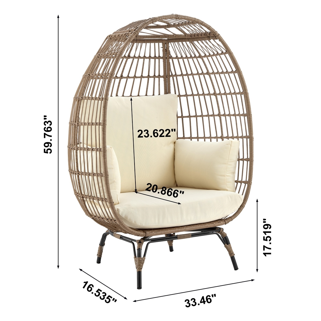 Clovehitch Cream Egg Chair - Thumbnail - Image 3